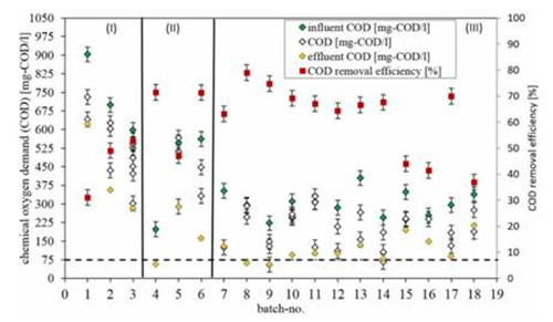 厭氧消化工藝段COD處理效果